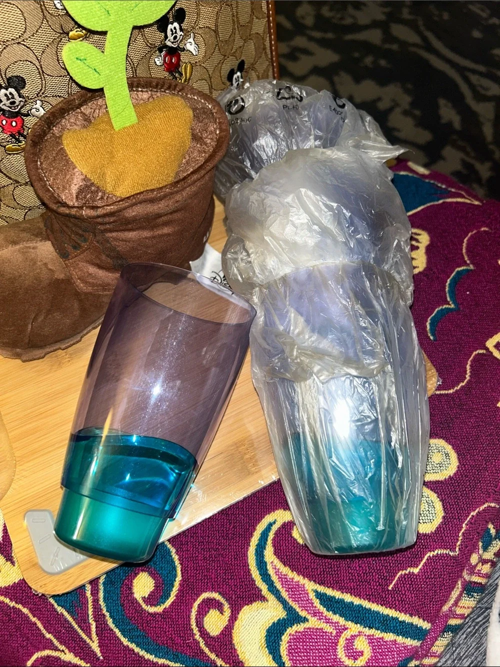 NWT Tupperware Blue and Green Translucent Tumblers set of four - Picture 3 of 9